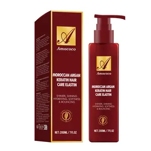 Moroccan Argan Keratin Hair Care Elastin 200ml - Deep Moisturizing & Shaping Formula for Curly Hair, Prevents Frizz, Repairs Dryness