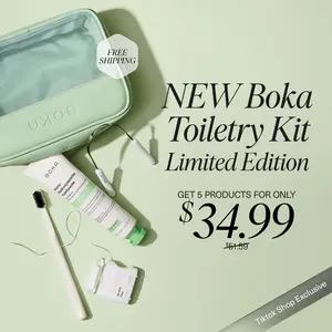 NEW Boka Toiletry Kit Limited Edition TikTok Shop Exclusive | The 2026 Wellness Reset Oral Care Kit: Ela Mint n-Ha Toothpaste, Charcoal Toothbrush, Stainless Tongue Scraper, Floss, Fluoride-Free, SLS-Free, Paraben-Free