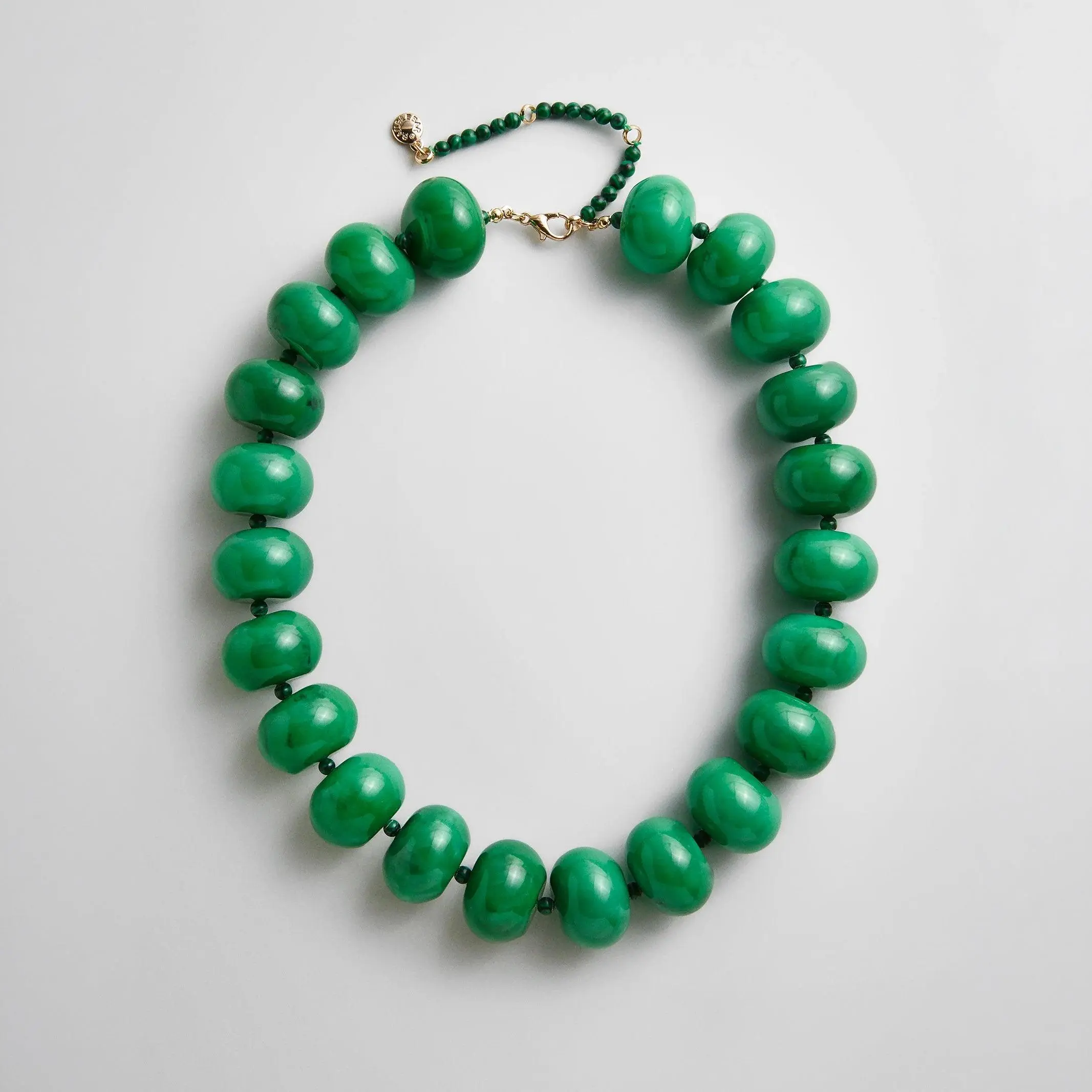 Joan Stackable Artificial Malachite Semi-Precious Necklace - Vibrant Design for Protection, Luck, Abundance
