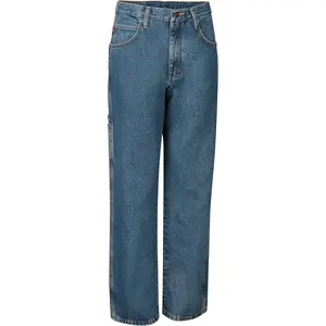 Red Kap Men's Oversize Loose-Fit Stonewashed Denim Dungaree Pants Clothes - 40W x 30L US, Tool Storage Pocket, Hammer Loop
