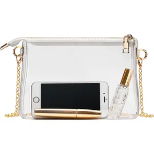 Clear Purse for Women - Stadium Approved Small Crossbody Bag with Zipper, Clear Stadium Bag for Concerts, Sports