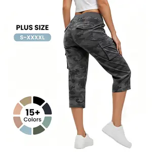 TBMPOY Women's Cargo Capri Pants Lightweight Quick Dry Hiking Capris 6 Pockets Outdoor Travel Summer Casual Cropped Camouflage Pants  #summervibes