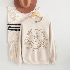 Marian Catholic Sweatshirt, Virgin Mary Sweatshirt, Catholic Gifts for Women, Catholic Sweater, Marian Cross Shirt