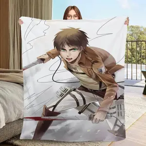 Cute Throw Blanket Luxury Attack on Titan Blanket Sofa Blankets King Size Home and Decoration Thermal Blankets for Bed Cobija