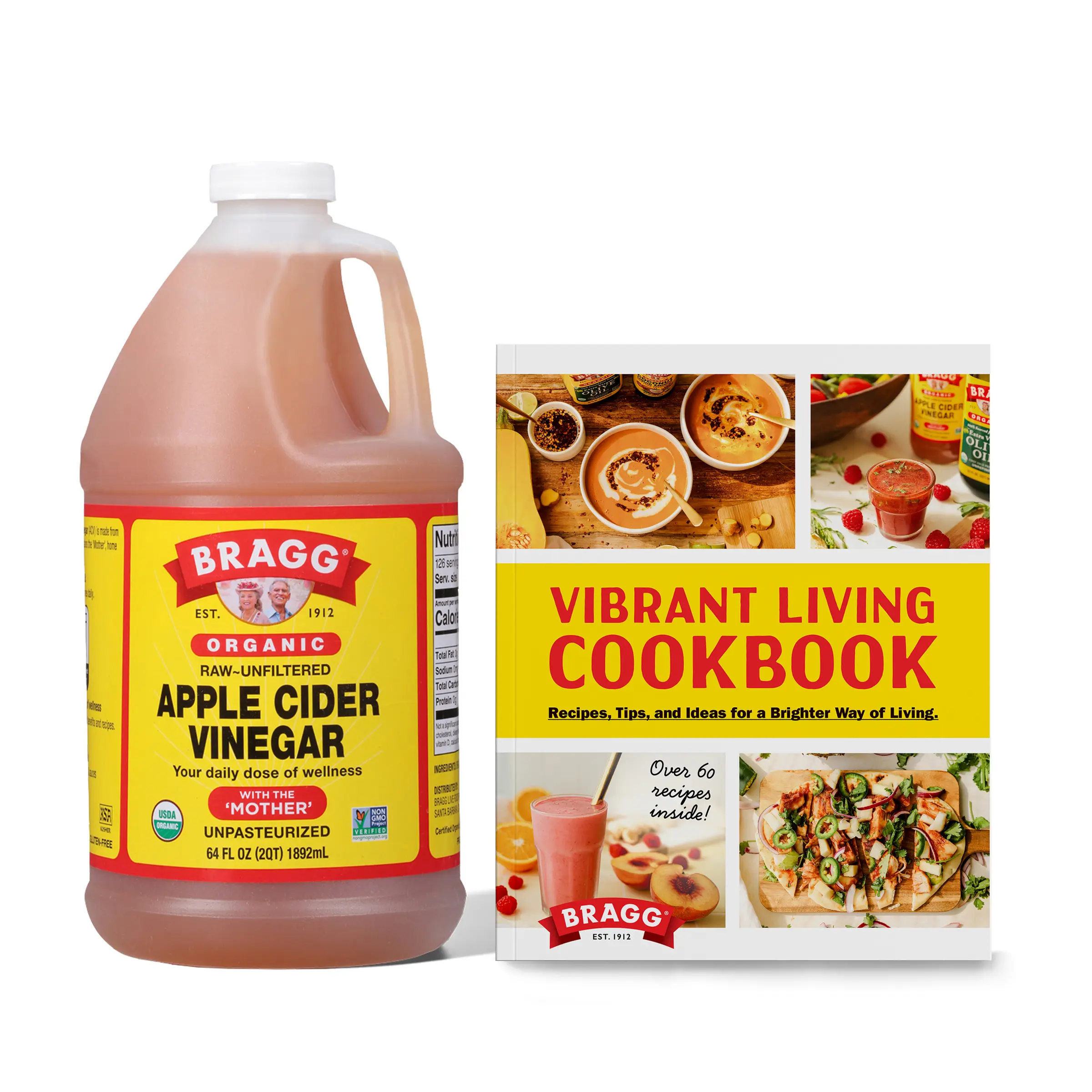 Bragg Organic Apple Cider Vinegar 64oz Cookbook Bundle