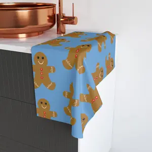 Slightly Subtle Gingerbread Cookie Hand Towel  16″ × 28″ - FDT Holiday Kitchen Decor, Christmas Festive Hand Towel, Seasonal Decoration