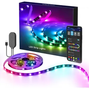TV LED Backlight with APP Control, Music Sync, Scene Modes, 6.56FT with RGBIC Color Changing for 30-50 inch TVs, USB Powered led  strip lights