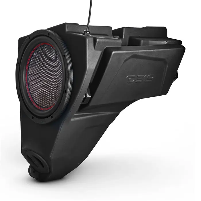 DS18 10" Carbon Fiber Weather-Resistant Subwoofer Enclosure Speaker for Polaris RZR Glove Box - 1200W Car Audio Bass Booster (Model RZR-GBSUB10LD, 25hz-250hz, Durable Polyethylene, Hassle-Free Installation, Included Screws)