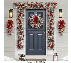 Puleo International 6' x 10" Pre-Lit Flocked Garland