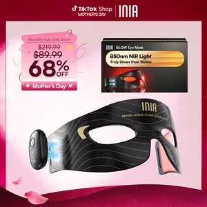 INIA GLOW Red Light Therapy Eye Mask with 96 High-Density LEDs & Cryotherapy Cooling, LED Eye Mask Skincare for Wrinkles, Dark Circles & Puffiness, FDA-Cleared, Portable and Rechargeable, 2-Year Warranty,Mother's Day Special Gift