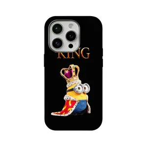 Cartoon Q-version Minions film double-layer phone case, suitable for iPhone 12, 13, 14, 15, 16, 17, and 18. Slim, delicate feel, scratch-resistant, and wear-resistant protective case.