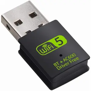 USB WiFi Bluetooth Adapter, 600Mbps Dual Band 2.4/5Ghz Wireless Network External Receiver, Mini WiFi Dongle for PC/Laptop/Desktop