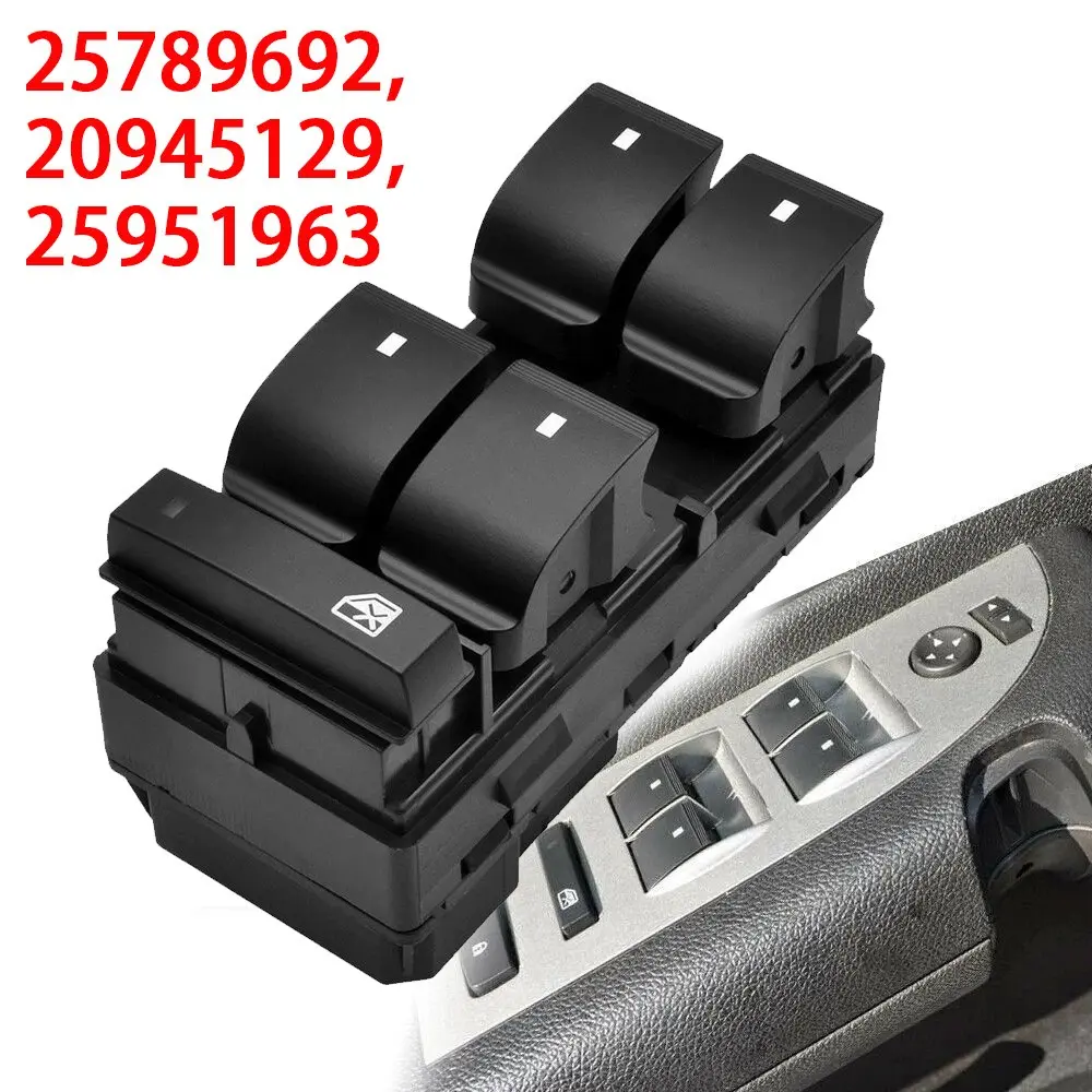 SJPACK Automotive Car Accessory 1 Plastic Window Control Switch, 25951963 Replace Master Power Switch, Quick Plug-and-Play Driver Side ABS Replacement, Smooth Lift, Fits 07-14 Silverado/Sierra, 09-14 Traverse (Part # Match)