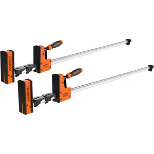 36-Inch Parallel Bar Clamp, Heavy-Duty Cabinet Master Clamp for Woodworking Glue-Up, 2200 lbs Force, Quick Release, Spreader Function, 2-Pack