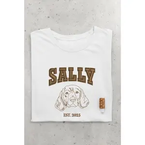 Custom dog embroidered t-shirt, custom pet embroidered sweatshirt, personalized pet embroidery L