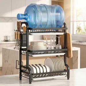 Upgraded Premium 3-Tier sink Dish Rack - Heavy-Duty Reinforced Rust-Proof Kitchen Organizer, Extra Large Capacity Countertop Drainer for Dishes, Bowls & Utensils, No Wobble & Long-Lasting
