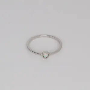 Heart Opal Ring (Sterling Silver)