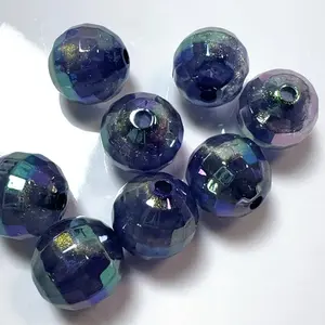 16mm Acrylic Faceted Beads glow-in-the-dark for Keychain Pens Perfect for Crafts and DIY Projects in Vibrant Colors Beading Making Beaded Tassel Charms