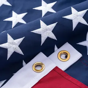American Flag 6x10 FT Outdoor, Heavy Duty 210D Nylon US Flag All Weather, Luxury Embroidered Stars Sewn Stripes, Rust-Proof Brass Grommets Waterproof Fade Resistant Premium USA Flag