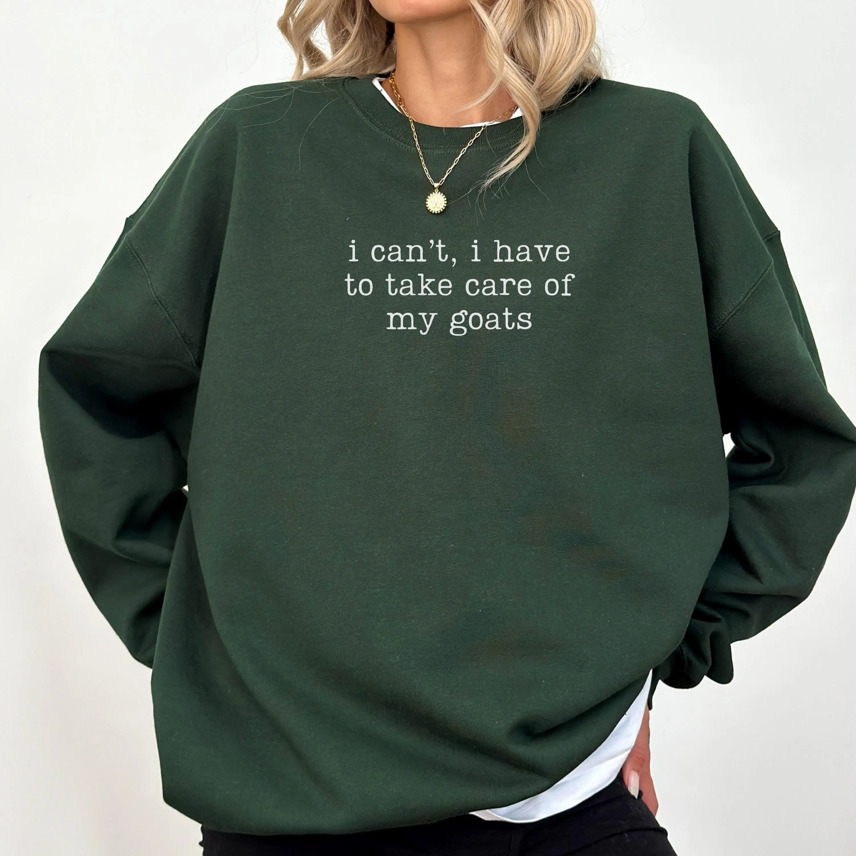 I Can't I Have To Take Care Of My Goats Sweatshirt, Funny Goat Sweatshirt, Goat Mom Gift, Goat Farm Crewneck, Goat Sweater