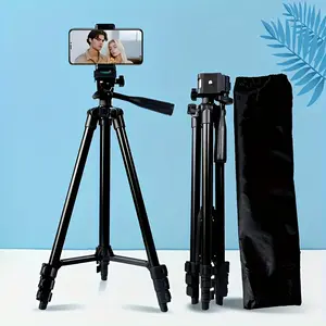 Foldable Multi-Function Camera Tripod, Portable Adjustable Selfie Stick with Phone Holder, Ideal for Photography, Live Streaming, Video Recording, Tripod Stand