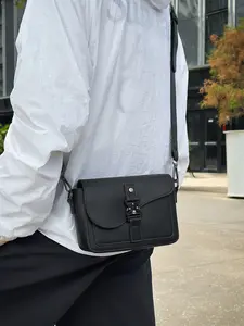 1pc  Men's crossbody bag, solid color and clean color, single shoulder bag with flip cover, fashionable and versatile, casual and simple, suitable for students' campus travel, work commuting, shopping and dining, men's Minimalist crossbody bag