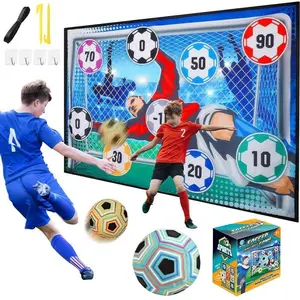 Soccer Game Set for Indoor and Outdoor Fun, hot toys， Includes Velcro Ball and Foldable Fleece Goal, Portable Soccer Goal, Ideal Gift for Ages 3-8,Boys & Men gifts