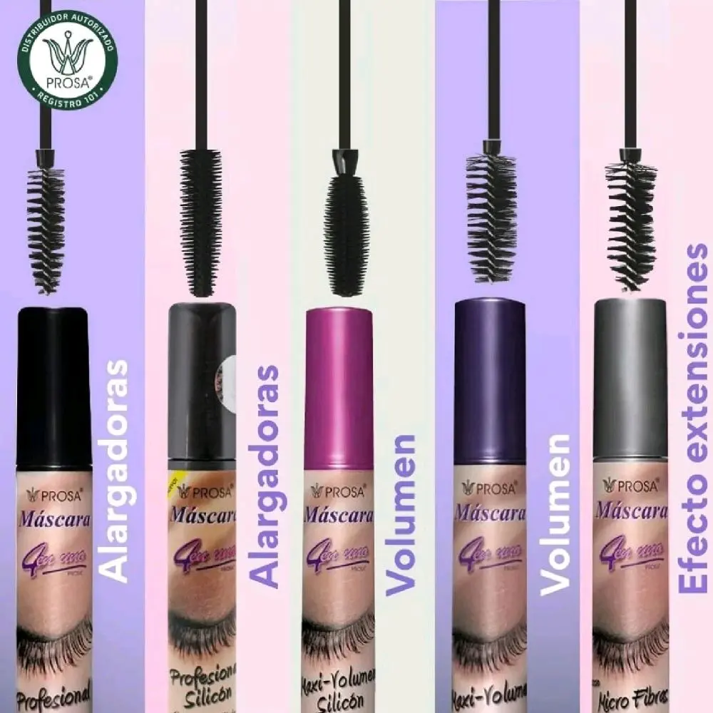 Prosa Mascara Bundles - Maxi-volume, Profesional classic, Micro-Fibras Volumizing máscara trío +eyeliner and oil eyelashes for free Water Proof Jojoba Aloe