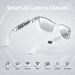 4K AI Smart Glasses with 8MP Camera, HD Video Recording, POV First-Person Capture, Bluetooth Audio & Real-Time Translation, Touch Control for Travel & Sports