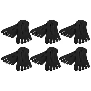 Allegra K 6 Pair Toe Socks, Breathable Toe Compression Socks for Women, Split, Non-Slip, Nylon, Black