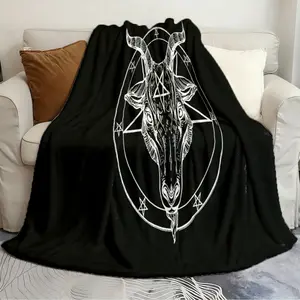 Soft Blanket Baphomet Pentagram Satantic Occult Unique Quilts Cozy Throw Blanket Suitable for living room bedroom bed sofa picnic blanket