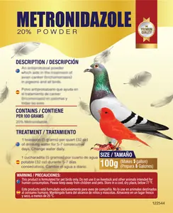 METRONIDAZOLE Bird Healthcare Supplement 100g - Immune Booster for Pigeons, Easy-Use Avian Pet Health Maintenance Aid with Feeding Compatibility