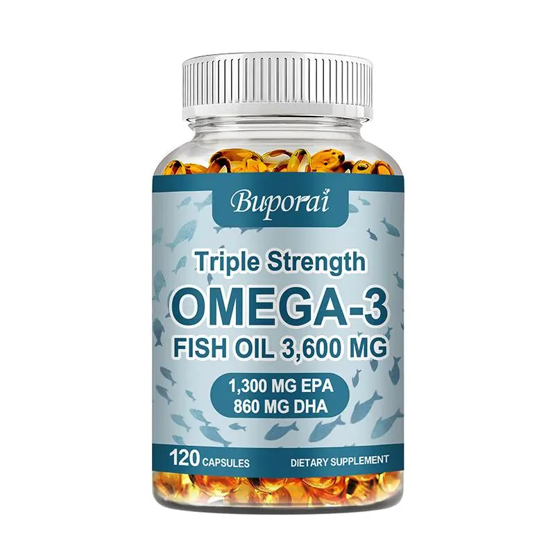 Buporai OMEGA-3 Dietary Supplement Capsules 120 Capsules - High-quality fish oil supplement - Supports joints, eyes, brain and immune system - Suitable for both men and women.