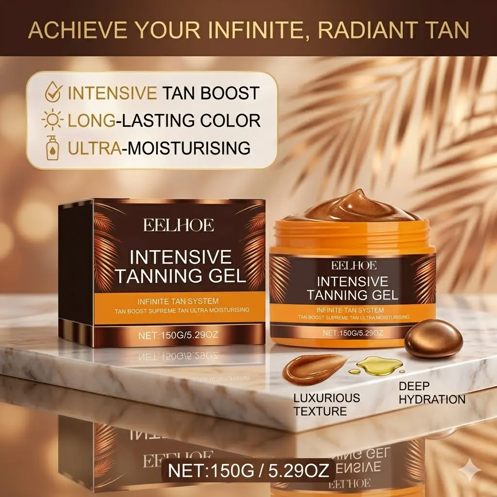 Body Tanning Gel for a Natural Wheat Bronze Glow, Lightweight and Non-Greasy Repair Formula for Sunbathing, Body Tanning Lotions, Body Care