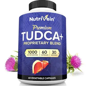 Nutrivein, TUDCA Capsules Liver Support Supplement Blend, Dietary Formula with Milk Thistle & Pterostilbene, Plant-Based Wellness Supplement, 1000mg, 60 Capsules, 2 Capsules Daily