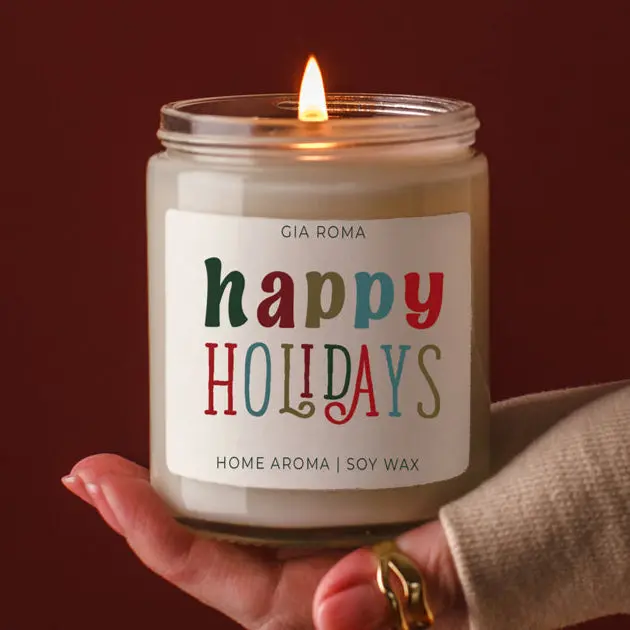 Happy Holiday Candle