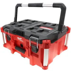 Milwaukee Tool 48-22-8425 Packout Large General Tool Box, Polymer, Black/Red, IP65 Rated Weather Seal, Modular Storage System with Carry Handle