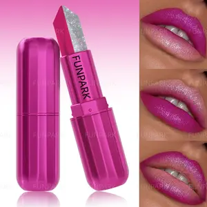 2-In-1 Dual Color Triple Effect Lip Balm Lipstick, Long-Lasting Matte Finish, Flawless Shimmery Microglow, Nude Makeup, Easy Application, Women's Gift