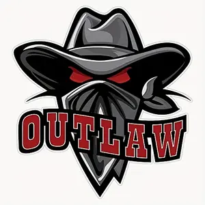 1PC Hardcore Decor Outlaw Rebel Sticker, High Adhesive Stickers - For motorcycle decor, rebel-style backpacks, full of rough sharp rebel texture, add masked cowboy + OUTLAW details, a practical choice for decor-loving hardcore rebel lovers