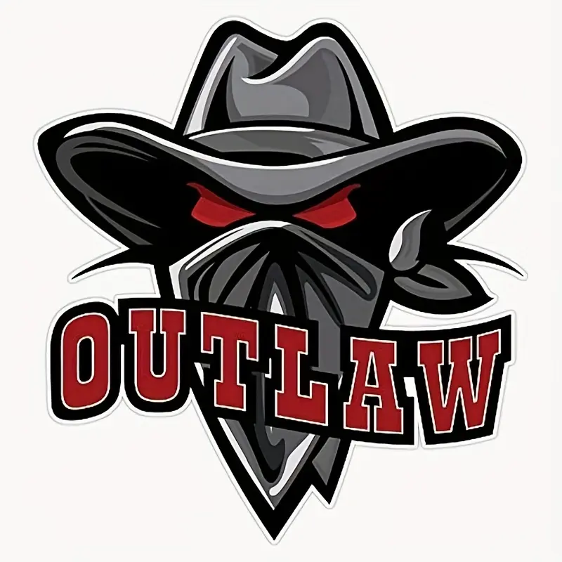 1PC Hardcore Decor Outlaw Rebel Sticker, High Adhesive Stickers, Decals - For motorcycle decor, Motorcycle Decoration, rebel-style backpacks, full of rough sharp rebel texture, add OUTLAW details, a practical choice for decor-loving hardcore rebel lovers