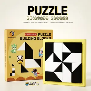 Hiding Blocks Puzzle Building Block Set 16PCS， 365 Challenging Levels，Motifs Brain-Boosting Educational Toy for Ages 3+，Eco-friendly ABS Plastic， boy&girl‘s gift