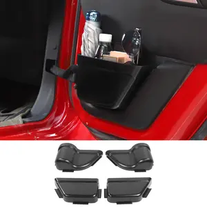 Door Net Pocket Storage Box, Easy-Install Laser-Cut Set of 4, Compatible with 2011-2017 Jeep Wrangler JK Car Front Rear Doors Car Trunk Organizer