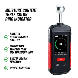 ILMM-495 Digital Moisture Meter for Wood & Drywall | Wall, Floor, Lumber & Firewood Humidity Tester | Building Material Moisture Detector
