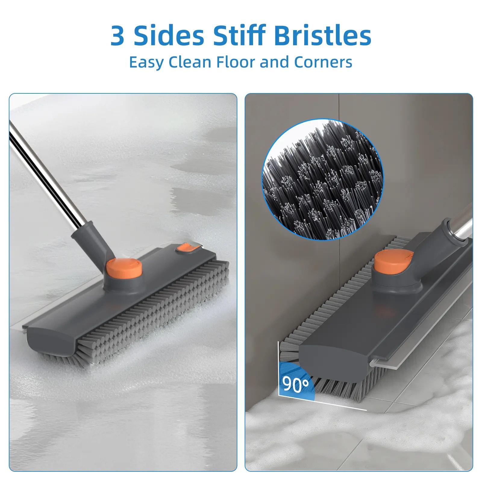 Floor Scrub Brush with Long Handle – 3-in-1 Scraper and Heavy-Duty Stiff Bristle Brush for Cleaning Shower, Bathroom, Patio, Garage, Kitchen, Wall, and Deck Floor Scrub Brush with Long Handle – 3-in-1 Scraper and Heavy-Duty Stiff Bristle Brush for Cleaning Shower, Bathroom, Patio, Garage, Kitchen, Wall, and Deck