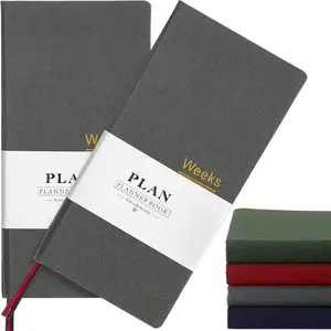 2 count Weeks Planner  for Christmas, A6 / 3.9x7.4 inch Portable Planner Undated Pocket Size Calendar Year Month Week Mini Slim Notebook Journal Schedule for Traveler Office (Gray)