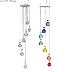 Tree of Life Hanging Sun Catcher, Seven Color AB Lantern Decorative Ball Crystal Wind Chime, Rainbow Maker, Used for Home, Garden, Window, Wedding Decoration, Festival Gifts