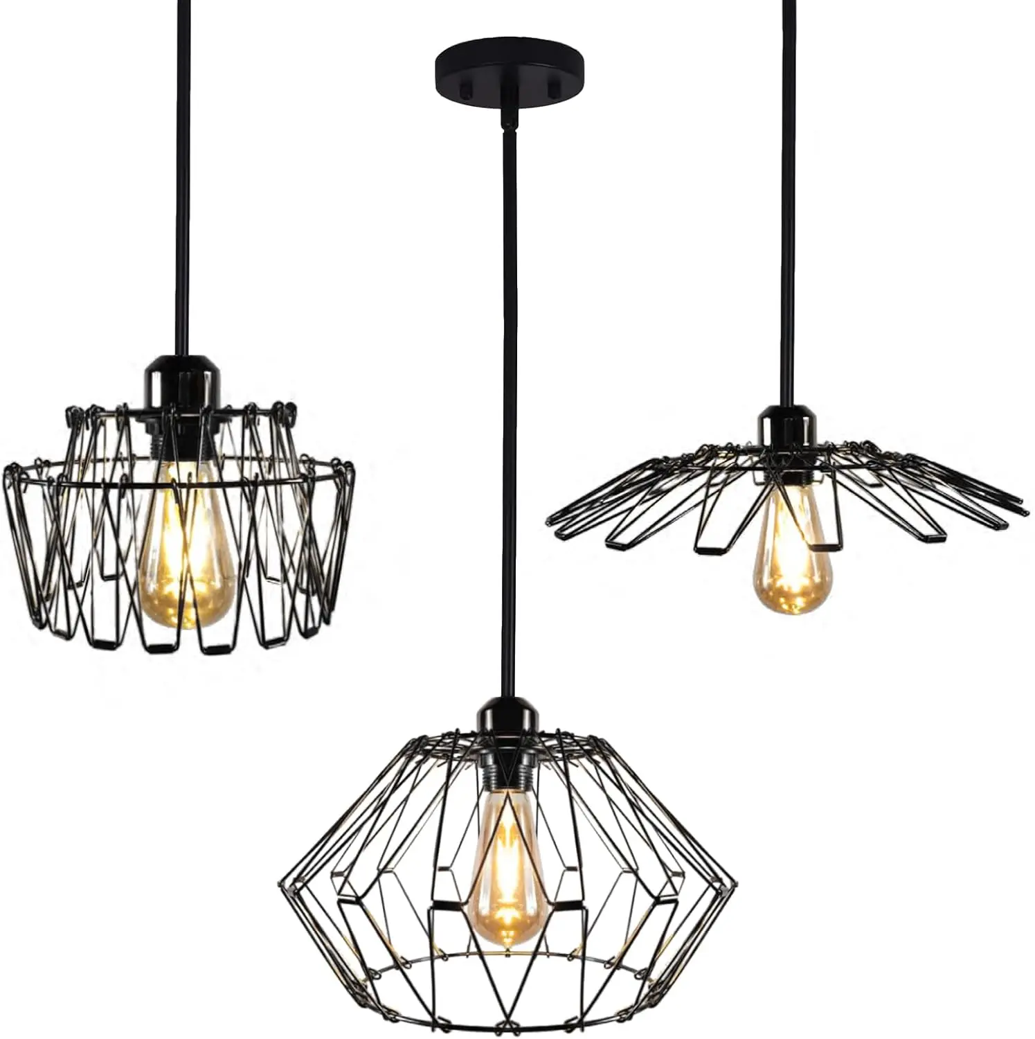 KOSTA Pendant Light Fixtures, Metal Hanging Ceiling Lights Fixture, Semi Flush Mount Ceiling Light for Hallway, Kitchen, Dining Room