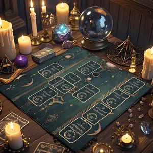 1 Piece Tarot card reading cloth, Celtic Cross decorated tarot tablecloth, classical style altar ceremony cloth, Tarot enthusiasts' tarot astrology spreading cloth, home fabric decoration.