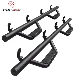 YITAMOTOR Drop Running Boards Compatible with 2019-2025 Chevy Silverado/GMC Sierra 1500 Crew Cab, 2020-2025 2500HD 3500HD Crew Cab Carbon Steel Side Steps Nerf Bars Rails(Excl. 2019 1500 LD) Heavy Duty Aluminum Running Boards