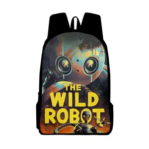The Wild Robot Anime Backpack for Women/Men/Teens, Day Packs Knapsacks Casual Backpacks Gift for Gym Travel Camping Outdoor Work Business